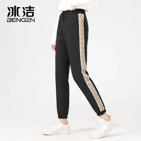 冰洁轻暖鹅绒裤男冬季保暖防寒裤子修身束脚裤男女同款羽绒裤HWD商品大图