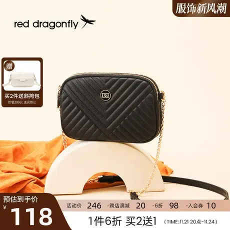 红蜻蜓包包2024新款潮流小香风菱格链条包小众百搭高级感斜挎包X商品大图