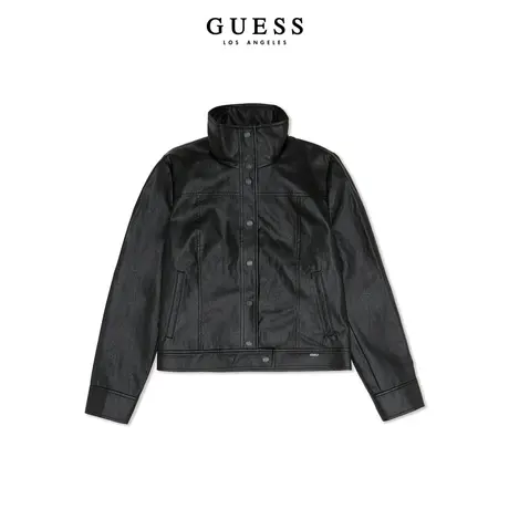 【秀智明星同款】GUESS 女士皮衣夹克机车外套-YN4W7850商品大图