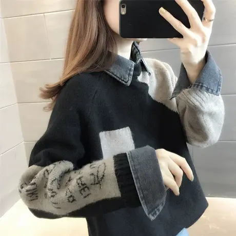 秋冬假两件毛衣女2023年新款打底衫女士冬季加厚宽松时尚洋气爆款商品大图