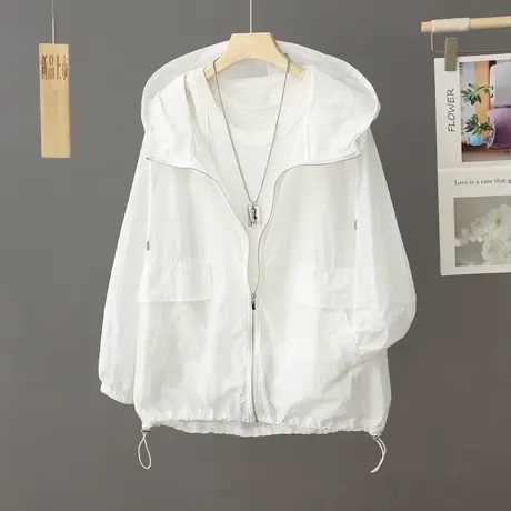 不皱免烫款 夏季轻薄防晒衣女外套宽松大码速干紫外线户外防晒服图片