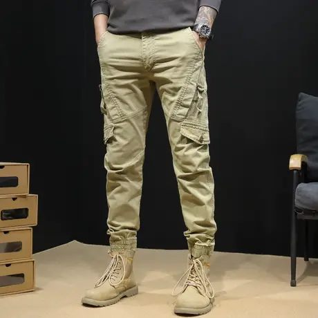 户外登山工装裤男春秋束脚修身潮流男款战术裤子2024新款潮牌弹力商品大图