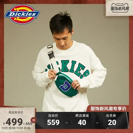 Dickies 春夏新款logo贴布绣圆领慵懒风美式卫衣男女情侣 宽松图片