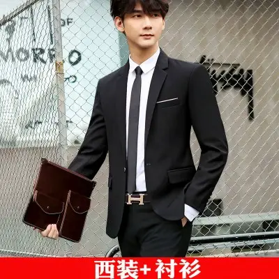 西装套装男士休闲小西服韩版潮流外套修身三件套新郎婚礼礼服正装商品大图