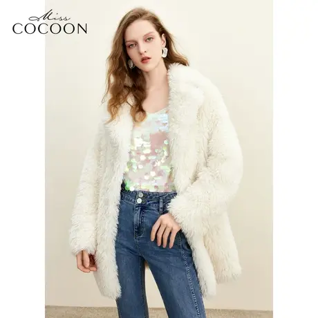 missCOCOON慵懒感设计皮草2023冬装新款女装慵懒风皮草外套商品大图