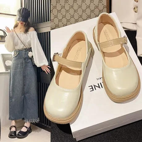 女鞋新款2024春季新款玛丽珍鞋小皮鞋平底单鞋女软底温柔晚晚鞋子图片