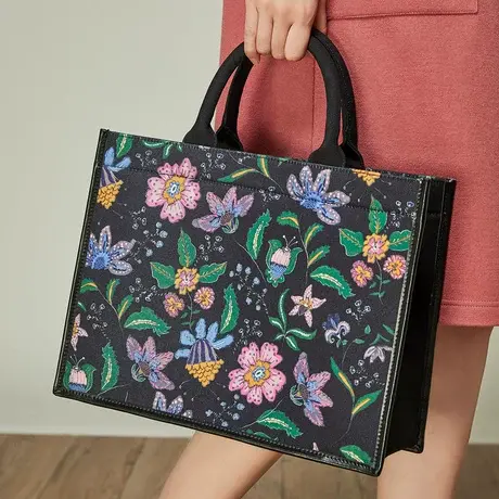 蒲PUKKA 印花手提包女时尚多彩大容量包包商品大图