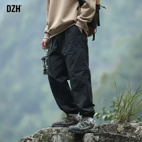 男士黑色冲锋裤子男工装裤春季男裤2024年新款户外休闲运动登山裤商品大图