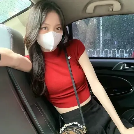 韩版女装红色t恤女短袖短款紧身辣妹上衣夏装纯棉修身正肩体恤商品大图