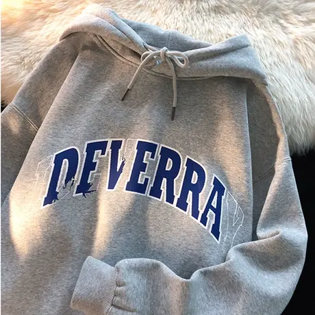 连帽卫衣女2021新款秋冬ins宽松韩版bf慵懒风小个子加绒加厚外套图片