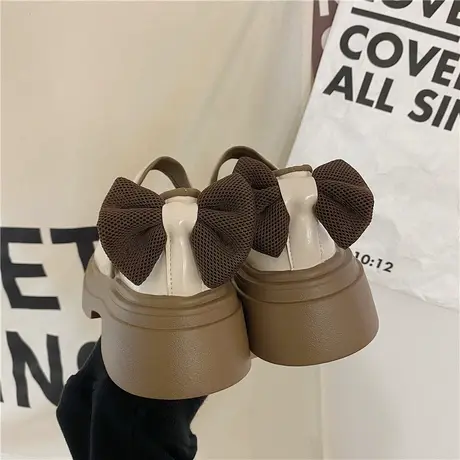 可爱蝴蝶结玛丽珍小皮鞋女2023春季新款复古英伦风厚底日系jk单鞋商品大图