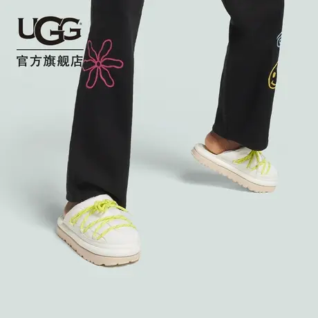 UGG2023秋季新款男女同款休闲舒适平底纯色系带包头拖鞋 1143951图片