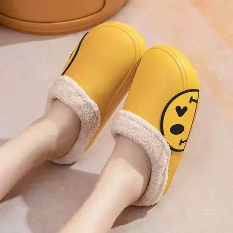 防水棉拖鞋女秋冬新款加绒保暖居家用防滑室内包头外穿拖鞋月子鞋商品大图