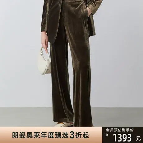 朗姿 秋季直筒阔腿通勤舒适百搭女式休闲裤线下商场同款商品大图