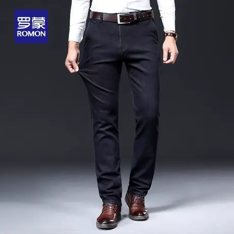 【直降】罗蒙男士中青年简约直筒牛仔裤2023秋季舒适百搭休闲裤男商品大图