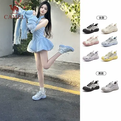 骆驼女鞋2025夏季新款丑萌鞋女透气运动凉鞋女户外登山鞋子图片