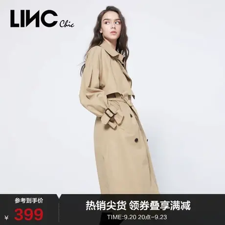 LINCCHIC金羽杰风衣英伦风中长款双排扣风衣外套女春秋2010194图片