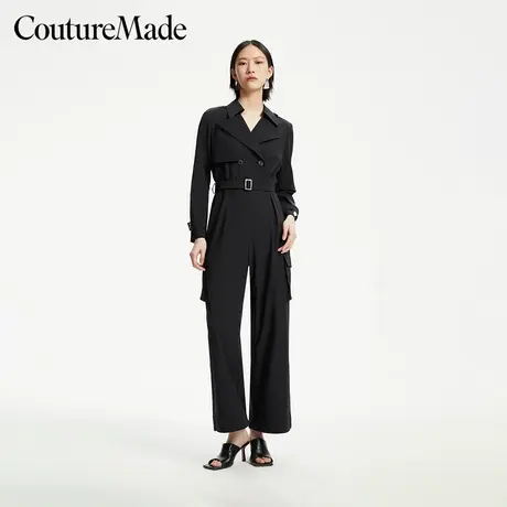 Vero Moda奥莱连体裤女夏季新款风衣式时髦直筒九分裤子通勤百搭商品大图