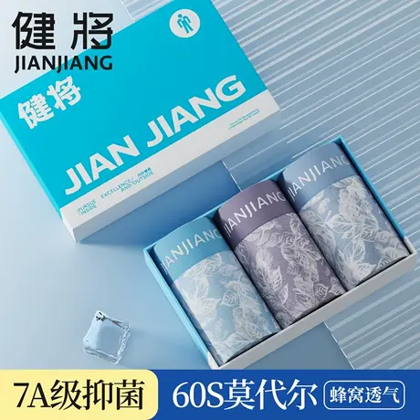 健将男士内裤莫代尔抗菌冰丝透气平角裤薄款无痕男式底裤四角裤衩商品大图