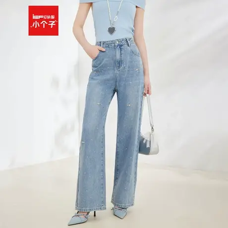 IEF/爱依服【小个子】2025夏秋新款韩系小众设计感百搭牛仔阔腿裤图片