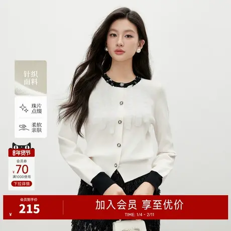 秋水伊人优雅质感毛针织衫2025年冬季新款女日常百搭舒适保暖上衣图片