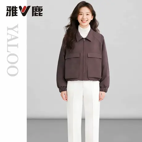 2026年时尚雅鹿正品短款显瘦羽绒服女款鸭绒超保暖黑色外套防寒衣图片