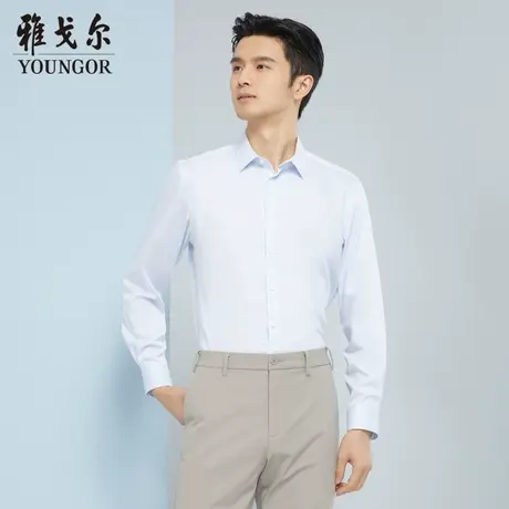 雅戈尔奥莱 商场同款男士长袖衬衫秋季新款官方商务休闲免烫衬衫商品大图