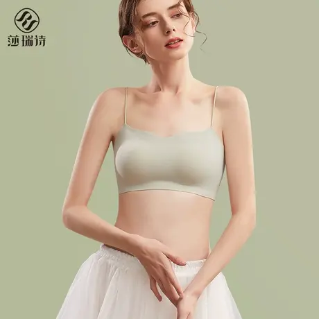 美背内衣女无痕薄款裹胸防走光带胸垫文胸一体细肩带吊带背心抹胸商品大图