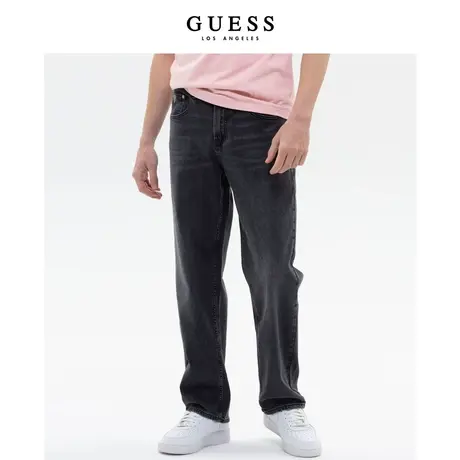 【38上新季】GUESS20款男士中腰直筒牛仔裤修身收腿九分裤商品大图