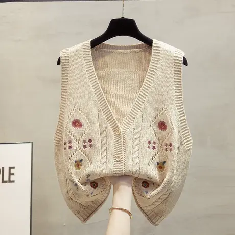 v领针织开衫马甲背心女2025春秋新款宽松外穿上衣外搭毛衣坎肩潮商品大图