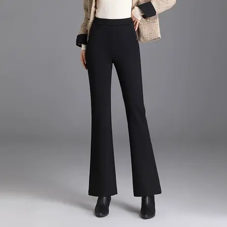 黑色气质微喇裤女秋冬2023新款高腰修身西装喇叭裤时尚休闲长裤子商品大图