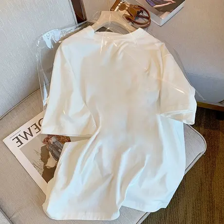 小众短袖女夏季女装设计感港风洋气学生t恤女修身显瘦打底衫ins潮图片