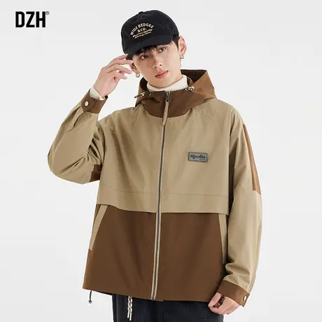 男生户外防风冲锋衣外套男春秋季潮高级感痞帅休闲夹克连帽登山服商品大图