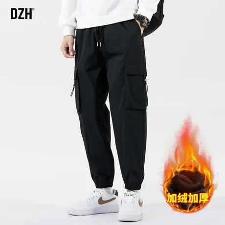 男士加绒加厚裤子男冬季工装裤男款潮牌束脚休闲裤男裤2024年新款商品大图