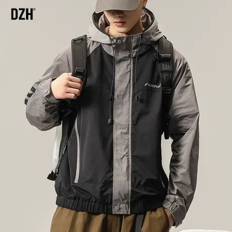 男士连帽外套男潮牌夹克男款工装休闲上衣服2024年春季新款冲锋衣商品大图