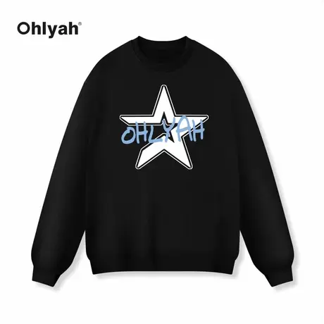 Ohlyah大码卫衣男无帽秋季2023新款美式复古青少年外套班服定制商品大图