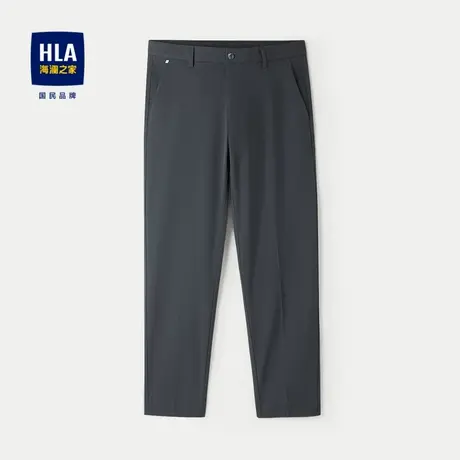 HLA/海澜之家弹力松紧腰西裤2024春夏新款商务通勤正式九分裤子男图片