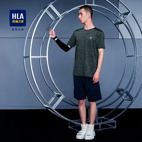 【奥莱清仓】HLA/海澜之家运动风圆领短袖T恤透气亲肤轻薄套头短t图片