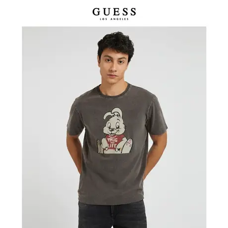 GUESSBANKSY23新款情侣款免子印花经典圆领短袖T恤-M3RI1RKBDL0图片