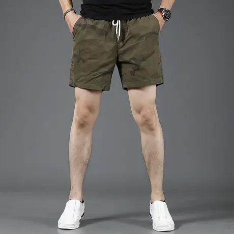 2023新款迷彩短裤男休闲裤夏季薄款松紧腰三分裤修身潮流男士裤子商品大图