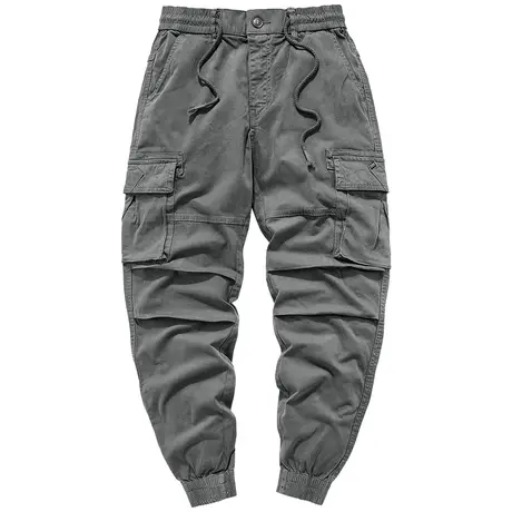 VIP复古工装裤子男弹力宽松运动束脚裤薄款百搭多口袋休闲裤潮牌商品大图