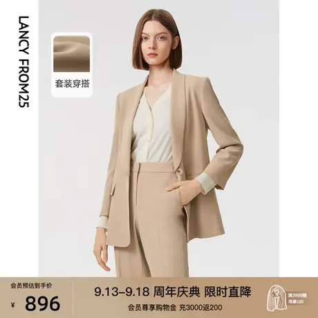 朗姿高级感气质修身职业通勤西装外套2023春秋季新款法式西服上衣图片