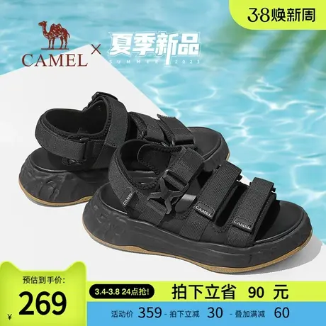 骆驼男鞋2024新款潮流运动凉鞋男夏季透气厚底户外休闲软底沙滩鞋商品大图