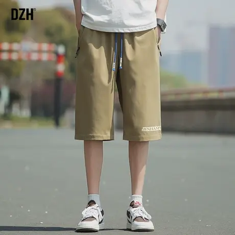 男士日系6分短裤男夏季薄款直筒冰丝裤2023新款速干裤中裤五分裤商品大图