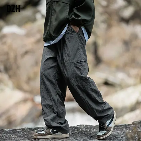 男士阔腿裤美式工装裤男伞兵冲锋裤子秋季男裤2023新款潮牌登山裤商品大图