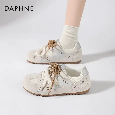 达芙妮粉色德训鞋子女款2025新款夏季轻盈透气百搭休闲鞋女登山鞋商品大图