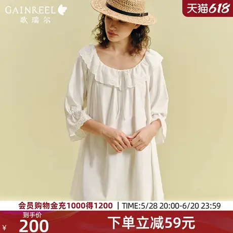 歌瑞尔睡裙女夏2025年新款甜美公主风宽松透气可外穿家居服棉睡衣图片