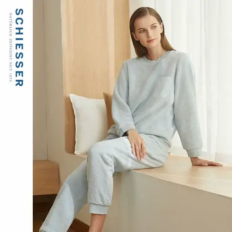 SCHIESSER舒雅羊羔绒圆领休闲可外穿女士睡衣家居服套装20222H商品大图