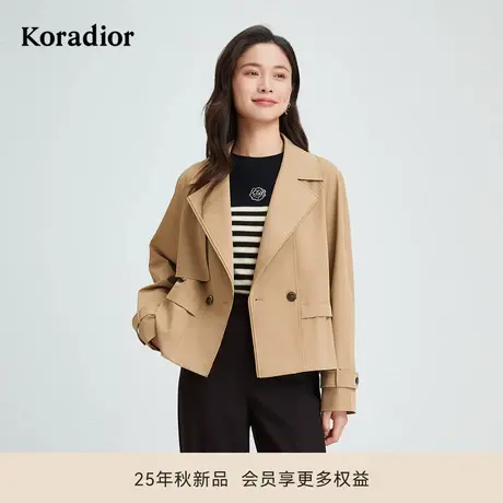 【商场同款】珂莱蒂尔Koradior秋季气质百搭短风衣外套休闲女商品大图