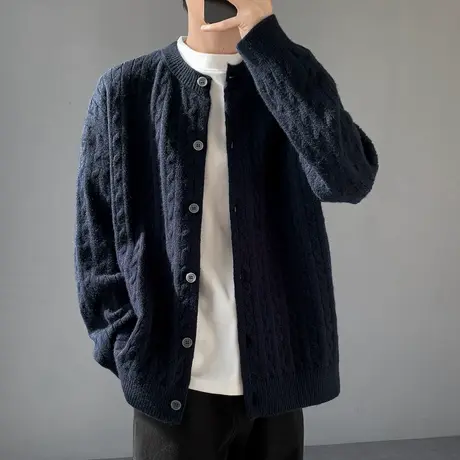 回力麻花开衫毛衣外套男春秋2025新款学院风青少年学生针织线衣服商品大图